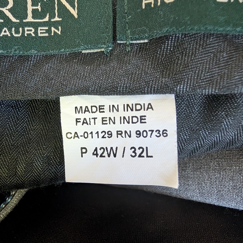 Lauren Ralph Lauren Charcoal Dress Pants 42W/32L - Picture 4 of 4